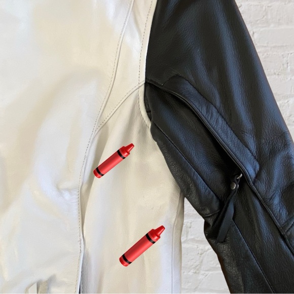 HARLEY-DAVIDSON White and Black Leather Jacket - size Medium - Picture 13 of 14
